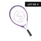 Lot de 4 raquettes de tennis 19" - 4 à 7 ans - JR T500