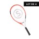 Lot de 4 raquettes de tennis - 23" - 7 à 11 ans - JR T700