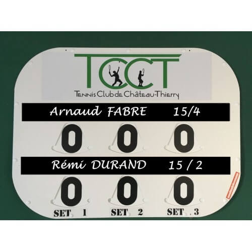 TABLEAU DE SCORE MODELE CLIPTEC TENNIS + ADHESIF OFFERT - MADE IN FRANCE