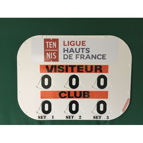 TABLEAU DE SCORE MODELE CLIPTEC TENNIS + ADHESIF OFFERT - MADE IN FRANCE