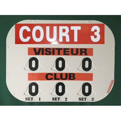 TABLEAU DE SCORE MODELE CLIPTEC TENNIS + ADHESIF OFFERT - MADE IN FRANCE