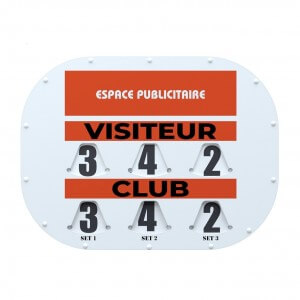 TABLEAU DE SCORE MODELE CLIPTEC TENNIS + ADHESIF OFFERT - MADE IN FRANCE
