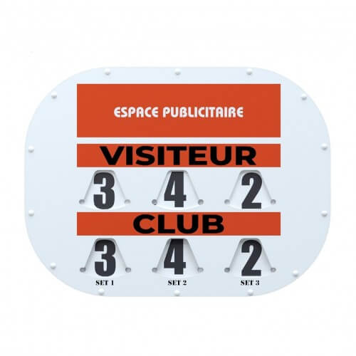 TABLEAU DE SCORE MODELE CLIPTEC TENNIS + ADHESIF OFFERT - MADE IN FRANCE