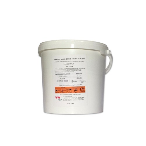 Peinture blanche pour ligne de tennis - Pot de 5kg - Made in France - 150340