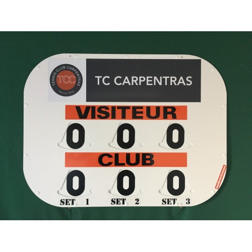 TABLEAU DE SCORE MODELE CLIPTEC TENNIS + ADHESIF OFFERT - MADE IN FRANCE