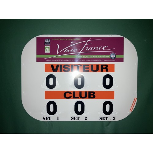 TABLEAU DE SCORE MODELE CLIPTEC TENNIS + ADHESIF OFFERT - MADE IN FRANCE