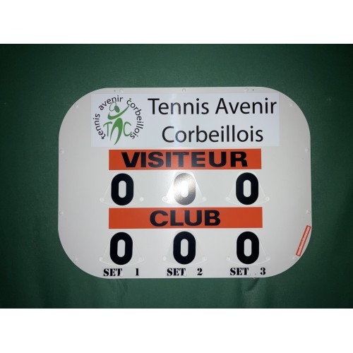 TABLEAU DE SCORE MODELE CLIPTEC TENNIS + ADHESIF OFFERT - MADE IN FRANCE