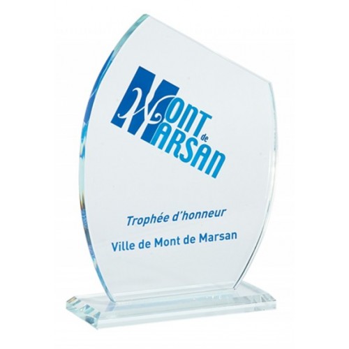 Trophée en verre, imprimé "Brigantine"