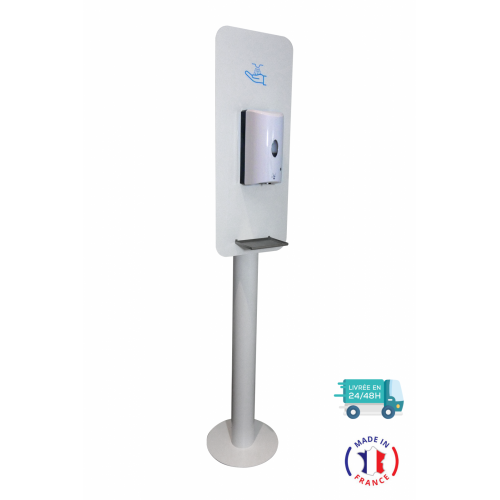 Borne EASY distributeur de gel hydroalcoolique sans contact fabriqué en FRANCE