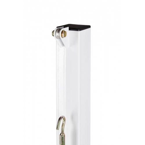 Poteaux de tennis en acier carrés dia.80mm à platine - treuil extérieur (paire)