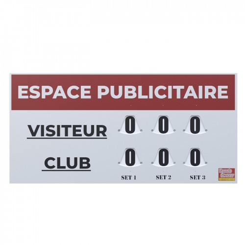TABLEAU DE SCORE GRAND MODÈLE TENNIS + ADHÉSIF OFFERT- MADE IN FRANCE