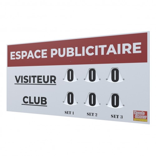 TABLEAU DE SCORE GRAND MODÈLE TENNIS + ADHÉSIF OFFERT- MADE IN FRANCE