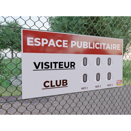 TABLEAU DE SCORE GRAND MODÈLE TENNIS + ADHÉSIF OFFERT- MADE IN FRANCE
