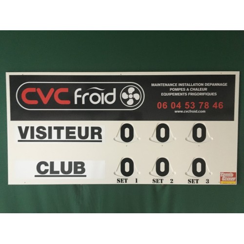 TABLEAU DE SCORE GRAND MODÈLE TENNIS + ADHÉSIF OFFERT- MADE IN FRANCE