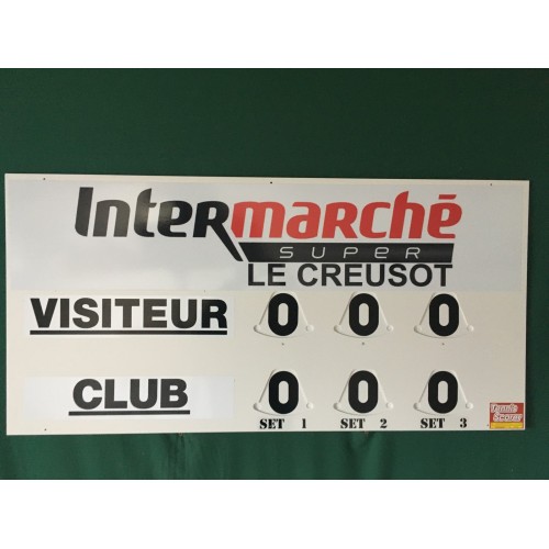 TABLEAU DE SCORE GRAND MODÈLE TENNIS + ADHÉSIF OFFERT- MADE IN FRANCE