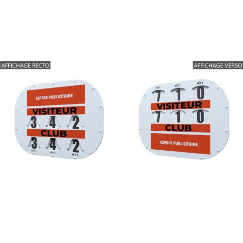 TABLEAU DE SCORE CLIPTEC TENNIS RECTO VERSO + ADHÉSIF OFFERT - MADE IN FRANCE