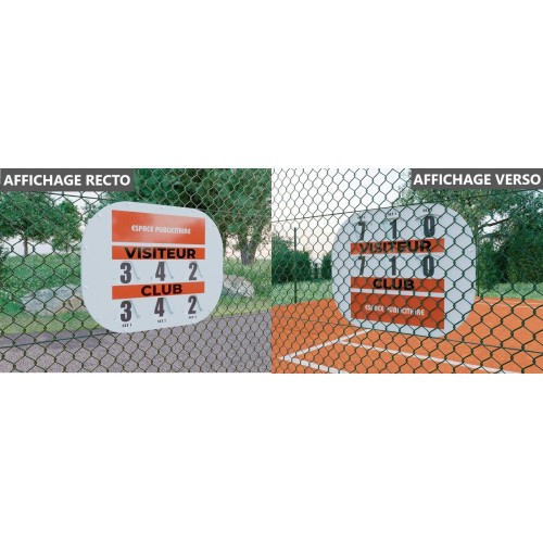 TABLEAU DE SCORE CLIPTEC TENNIS RECTO VERSO + ADHÉSIF OFFERT - MADE IN FRANCE
