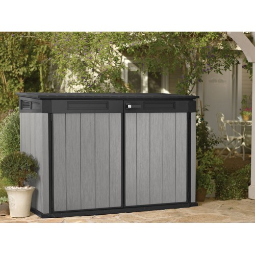 COFFRE JARDIN RÉSINE BROSSIUM® 2020L – GRIS / GRANDE STORE