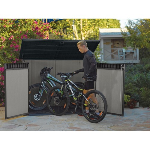 COFFRE JARDIN RÉSINE BROSSIUM® 2020L – GRIS / GRANDE STORE