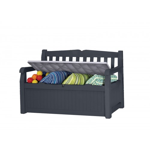 COFFRE BANC JARDIN RÉSINE BOGOTA - 265 L – ANTHRACITE / EDEN GARDEN BENCH ANTHRATICE