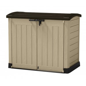 COFFRE JARDIN RÉSINE MULTIFONCTIONS TOIT BOMBE - 1200L - BEIGE / SIO ARC 1200