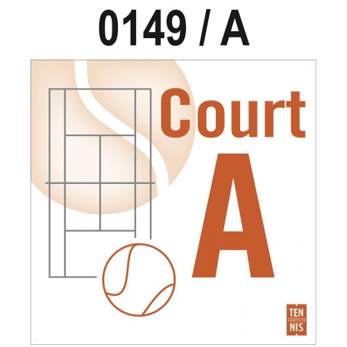 PANNEAU N° DE COURT LETTRE TENNIS 0149