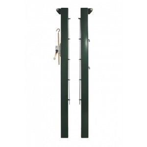 Poteaux carrés 80mm x 80mm en acier à sceller verts - Conforme ITF