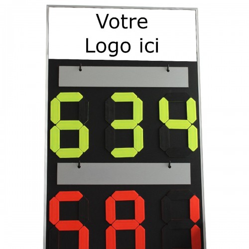 Tableau de score 3 sets avec logo