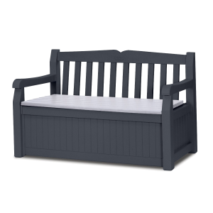 COFFRE BANC JARDIN RÉSINE BOGOTA - 265 L – ANTHRACITE / EDEN GARDEN BENCH ANTHRATICE