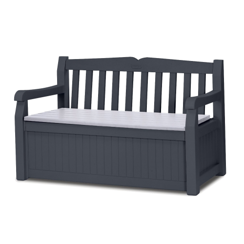 COFFRE BANC JARDIN RÉSINE BOGOTA - 265 L – ANTHRACITE / EDEN GARDEN BENCH ANTHRATICE
