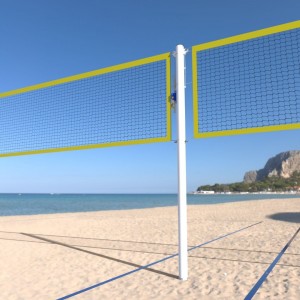 Poteau beach tennis alu - double terrain
