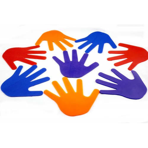 Lot de 4 Paires de Mains - Marquage au sol ludique - Pour Les Exercices de Coordination pour Les Enfants