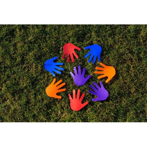 Lot de 4 Paires de Mains - Marquage au sol ludique - Pour Les Exercices de Coordination pour Les Enfants