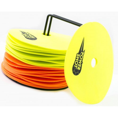 Lot de 24 disques de marquage Orange et Jaune - Marquage au Sol pour repères visuels ou délimiter des terrains