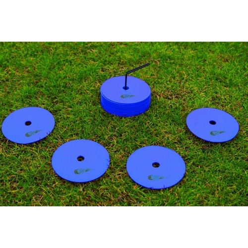 Lot de 24 disques de marquage Bleu - Marquages au sol pour entraînements