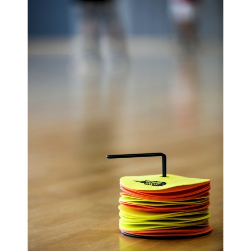 Lot de 24 disques de marquage Orange et Jaune - Marquage au Sol pour repères visuels ou délimiter des terrains