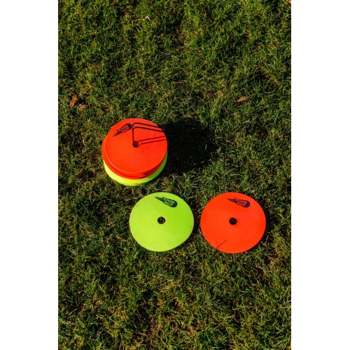 Lot de 24 disques de marquage Orange et Jaune - Marquage au Sol pour repères visuels ou délimiter des terrains