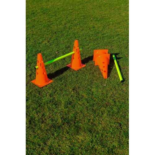 Lot de 4 plots d’agilité avec barres - Idéal pour des exercices variés