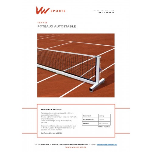 Poteaux de tennis autostables - 100070
