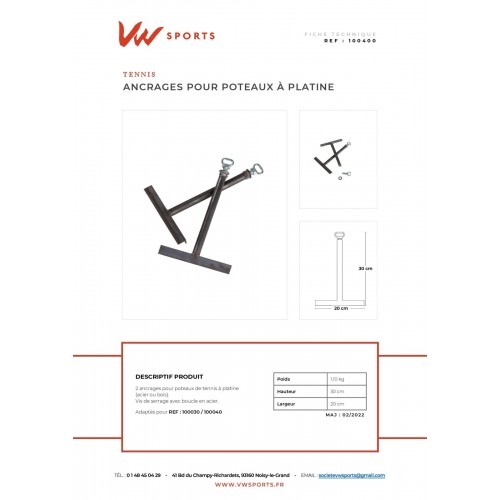 Ancrages pour poteaux à platine