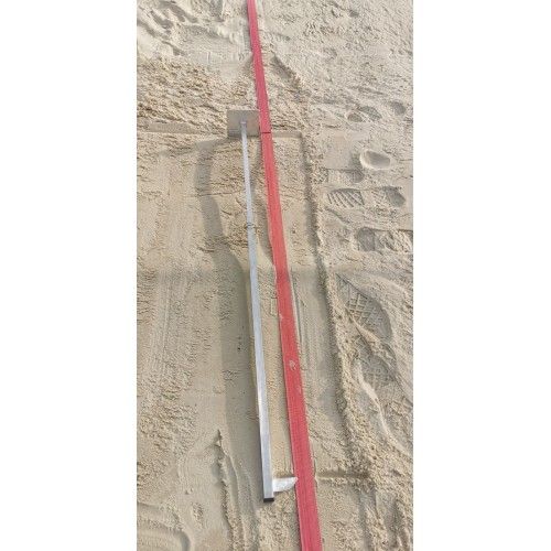 (détermination ligne des 3m)première longueur de 1m50 au départ du filet + repère dans le sable