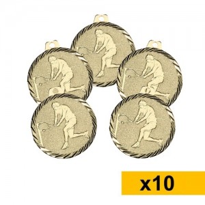 Lot de 10 médailles tennis en Or - 50 mm - NZ