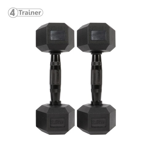 Haltère Hexagonale à l'unité - BL4CK 2,5KG - 4TRAINER