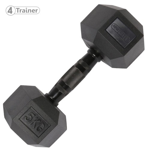 Haltère Hexagonale à l'unité - BL4CK 5KG - 4TRAINER