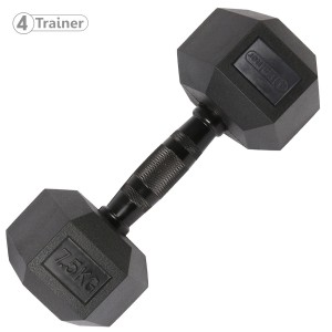 Haltère Hexagonale à l'unité - BL4CK 7,5KG - 4TRAINER