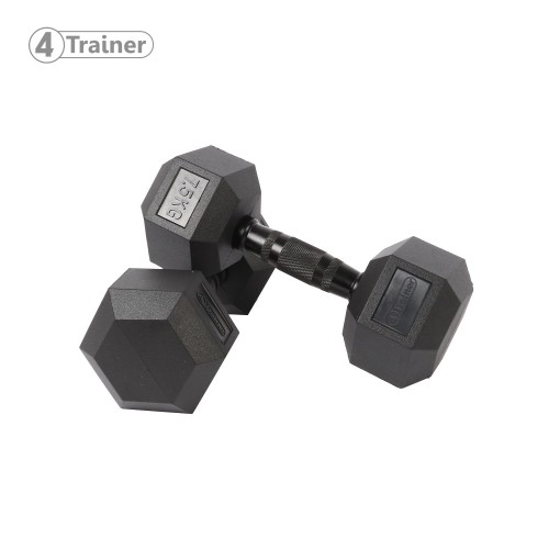 Haltère Hexagonale à l'unité - BL4CK 7,5KG - 4TRAINER