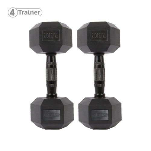 Haltère Hexagonale à l'unité - BL4CK 7,5KG - 4TRAINER