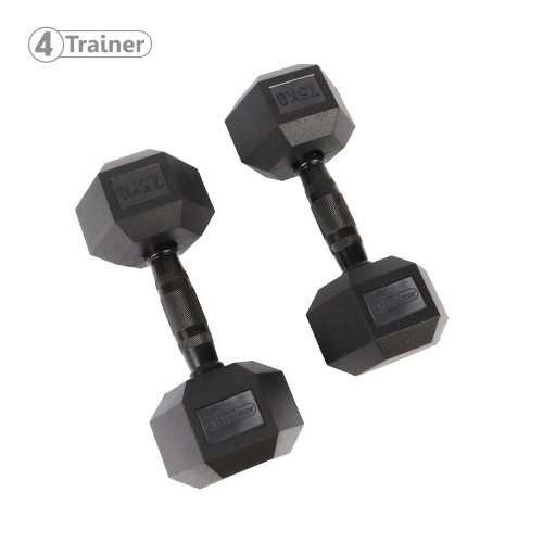 Haltère Hexagonale à l'unité - BL4CK 7,5KG - 4TRAINER