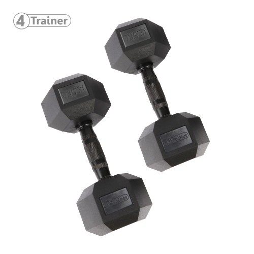 Haltère Hexagonale à l'unité - BL4CK 12,5KG - 4TRAINER