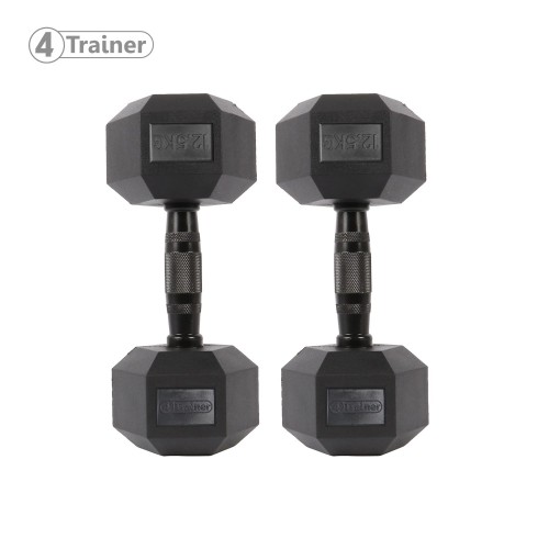 Haltère Hexagonale à l'unité - BL4CK 12,5KG - 4TRAINER